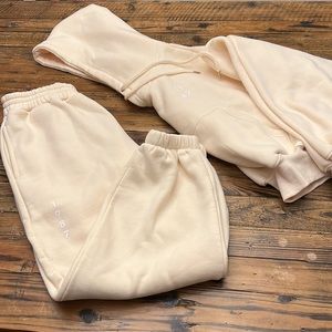 1987 Cropped hoodie & sweatpants bundle - soft yellow